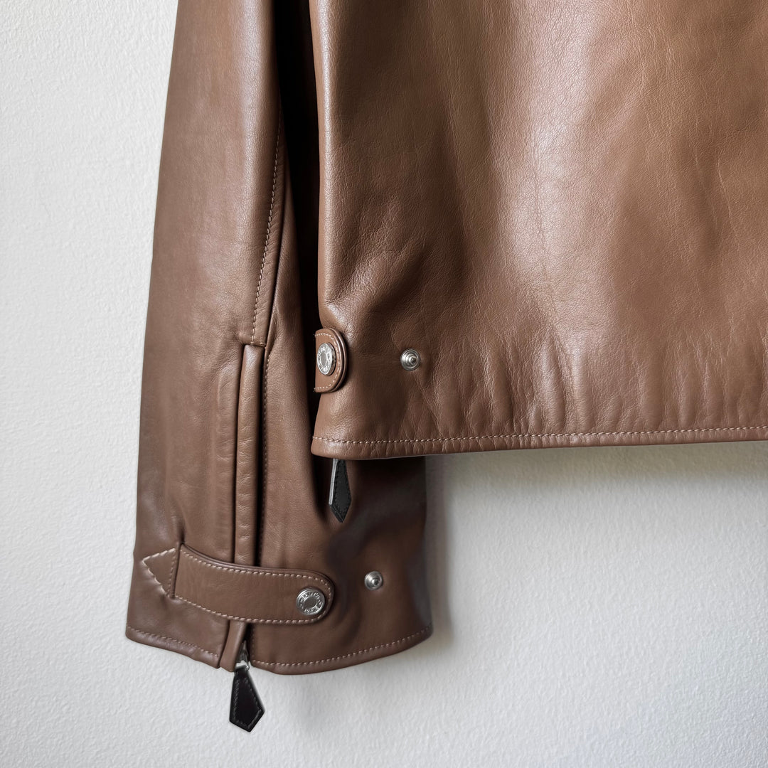 Hermes Cropped Calf Leather Blouson Jacket