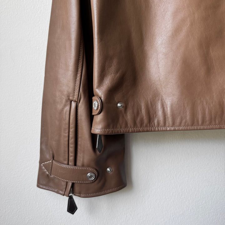 Hermes Cropped Calf Leather Blouson Jacket