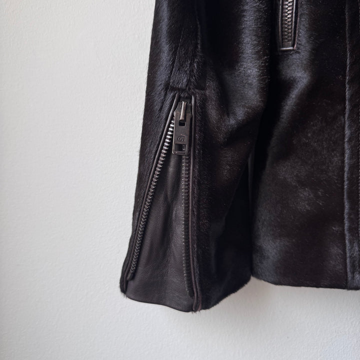 Gucci By Tom Ford FW2004 Brown Calf Hair-On-Hide Leather Half Coat Jacket
