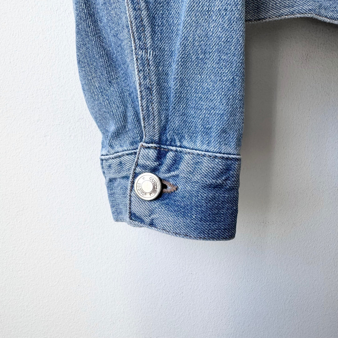 Gucci By Tom Ford 2000’s Light Blue Washed Distressed Denim Trucker Jacket