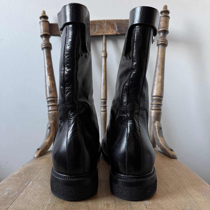 Rick Owens Black Spiral Zip Calf Leather Boots