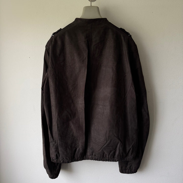 Prada SS2007 Brown Nubuck Leather Bomber Jacket