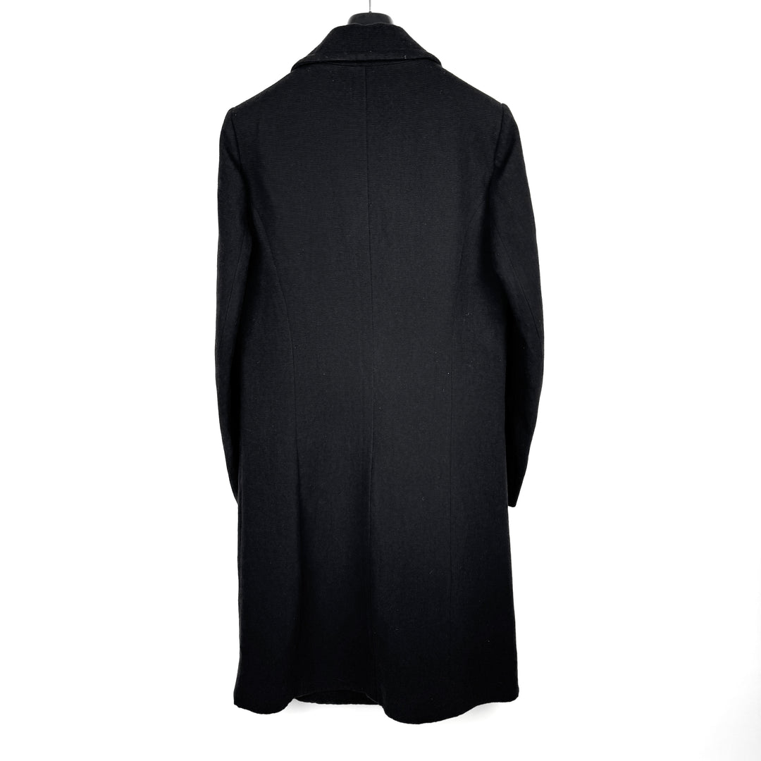 Ann Demeulemeester FW2011 Black Linen/Wool Double Breasted Coat