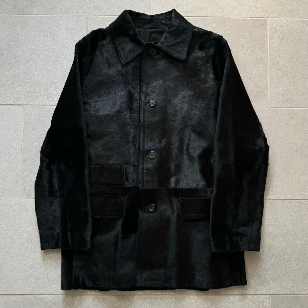Prada 1990’s Mainline Calf Hair-On-Hide Leather Coat