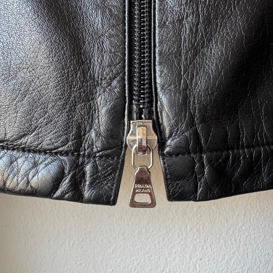 Prada SS2000 Cropped Nappa Leather Blouson Jacket