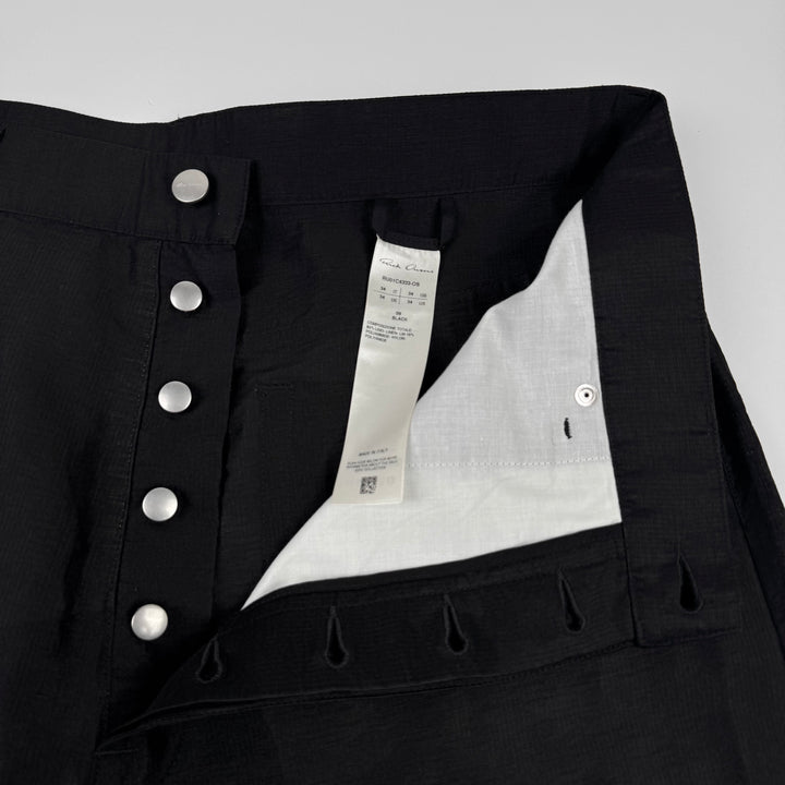 Rick Owens SS2023 Black Linen Relaxed Geth Pants