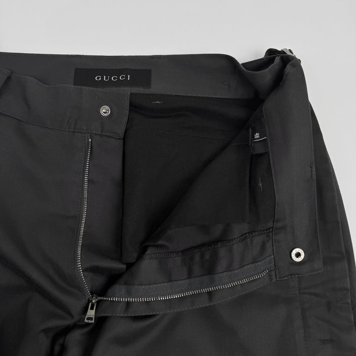 Gucci By Tom Ford SS1998 Dark Gray Cotton Side Zip Oversized Pants