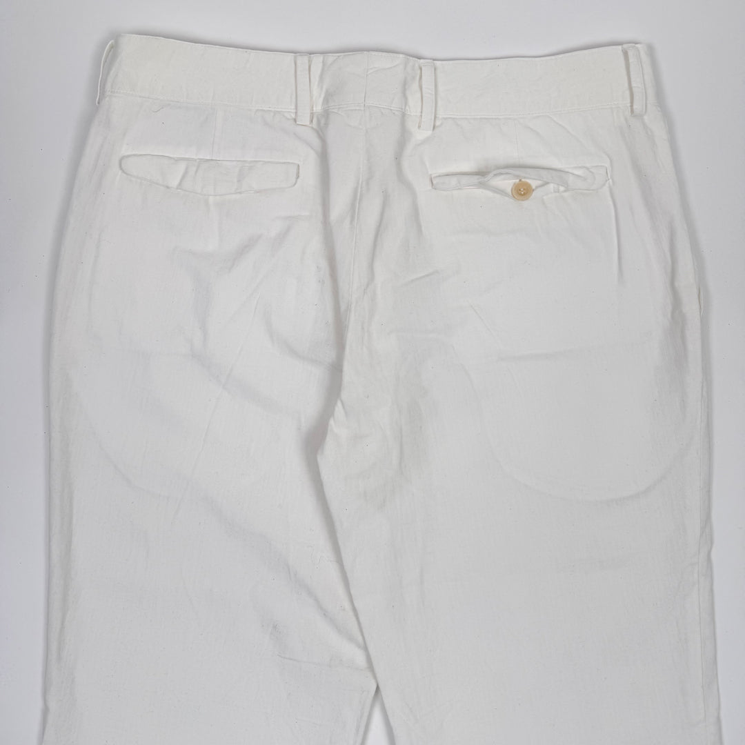 SS2005 Martin Margiela White Cotton Relaxed Straight Pants