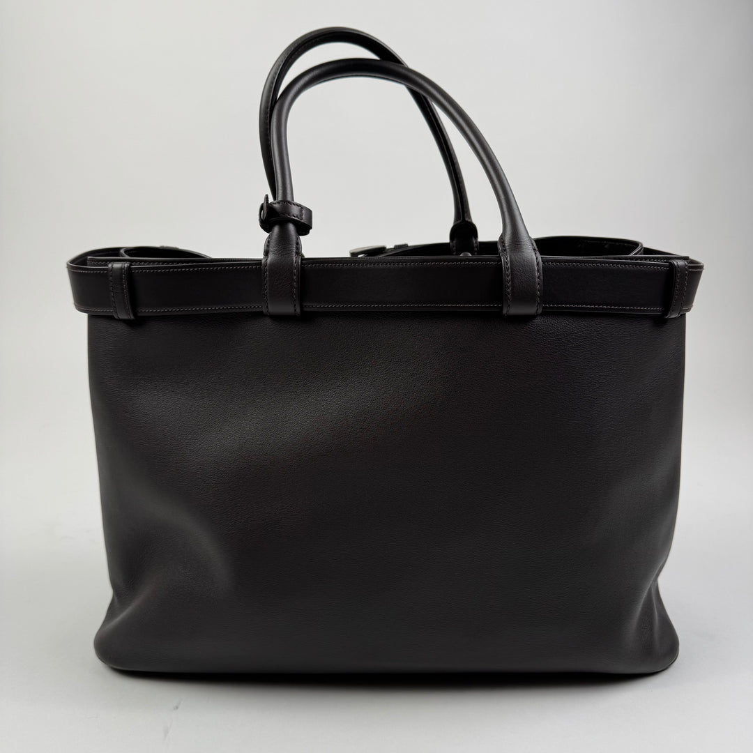 Prada FW2024 Dark Brown Nappa Calf Leather Buckle Belt Bag