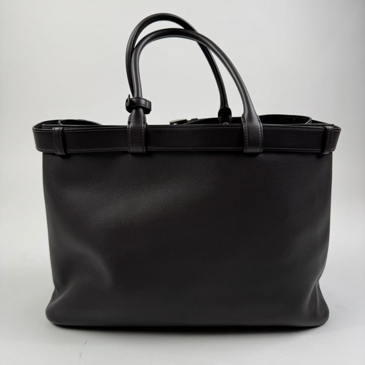 Prada FW2024 Dark Brown Nappa Calf Leather Buckle Belt Bag