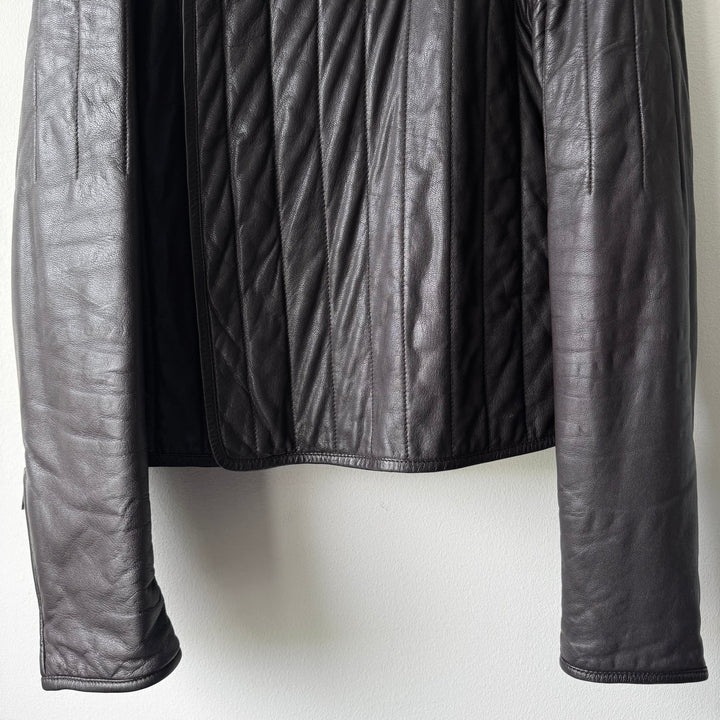 Yves Saint Laurent Rive Gauche By Tom Ford FW2003 Brown Fencing Leather Jacket