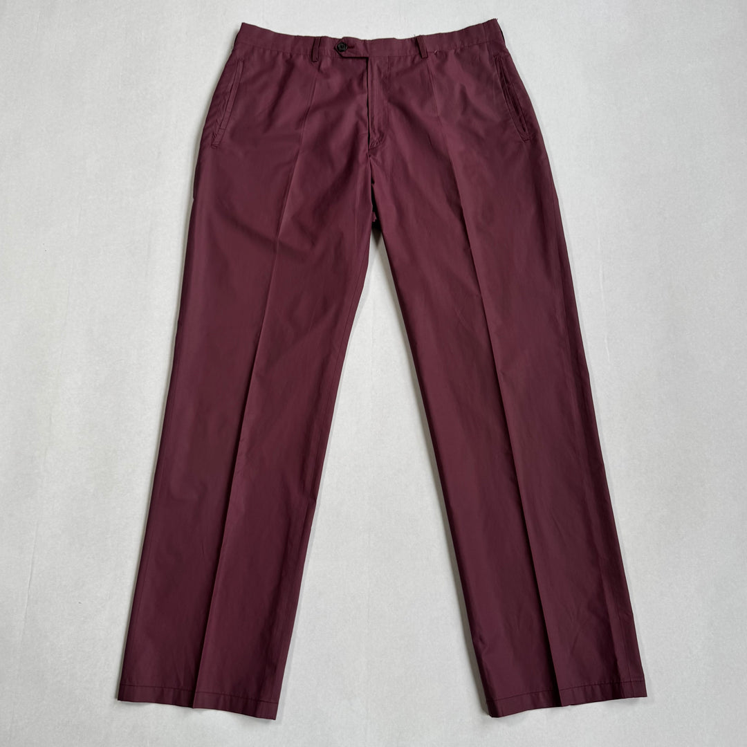 Prada SS1998 Red Wide Leg Pleated Pants