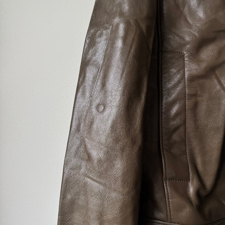 Lemaire Cropped Glazed Cow Leather Blouson Jacket