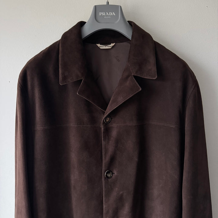 Hermes 2000's Brown Suede Deer Leather Short Coat