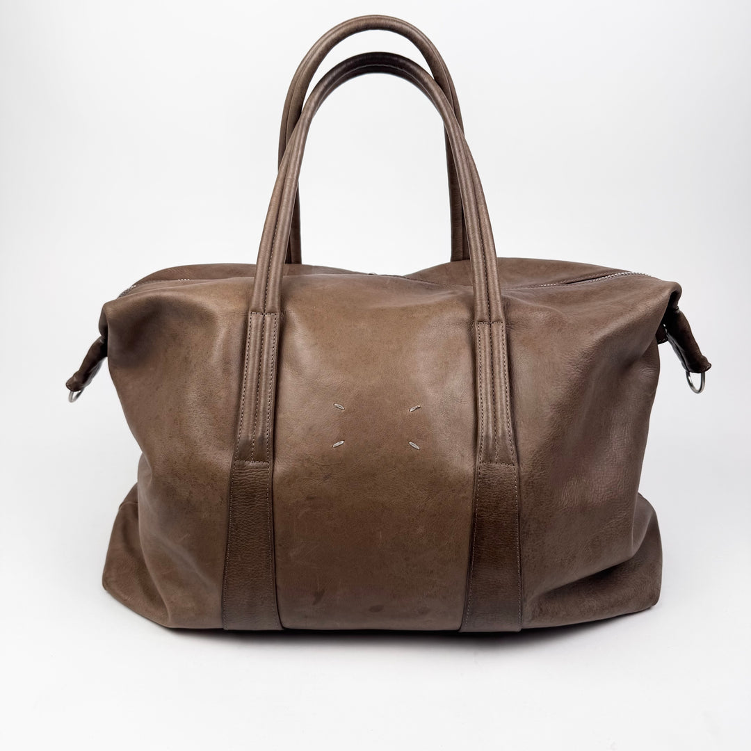 AW2014 Maison Martin Margiela Brown Large Leather Weekender/Duffle Bag