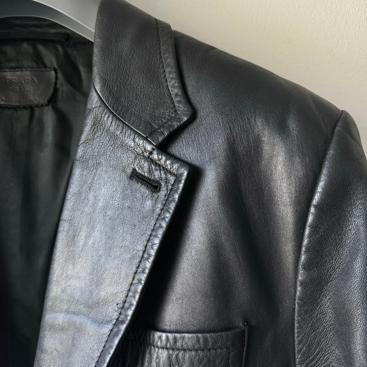 Prada 90's Mainline Lamb Leather Blazer Jacket