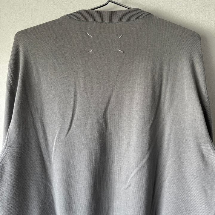 SS2018 Maison Margiela Gray Cotton Pullover Elbow Patch Knit Sweater