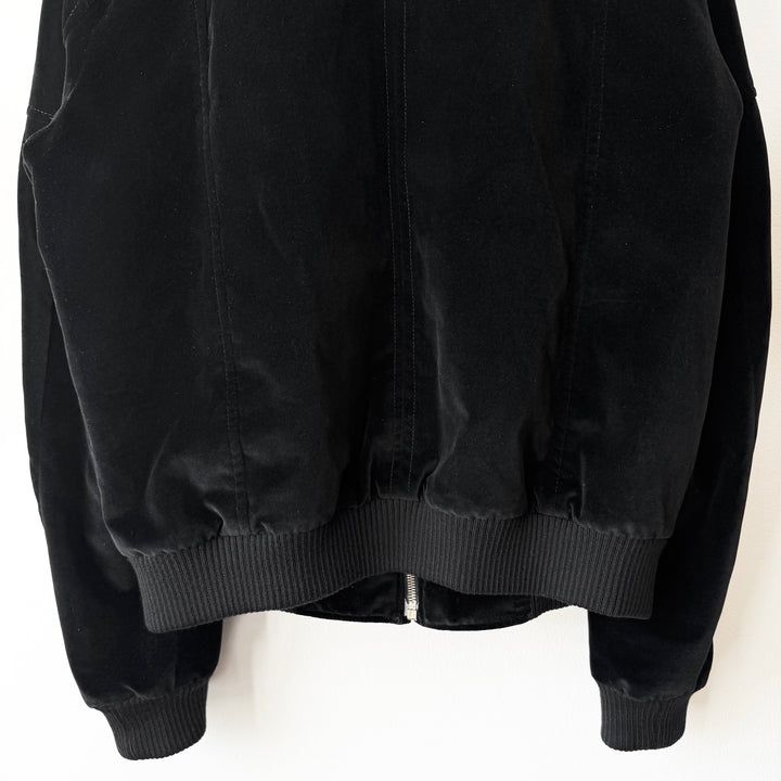 Yves Saint Laurent Rive Gauche By Tom Ford FW2004 Black Cashmere Velour High-Neck Bomber Jacket