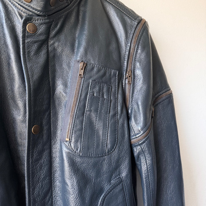 SS2007 Martin Margiela Petrol Multi-Zip Detachable Bomber Leather Jacket