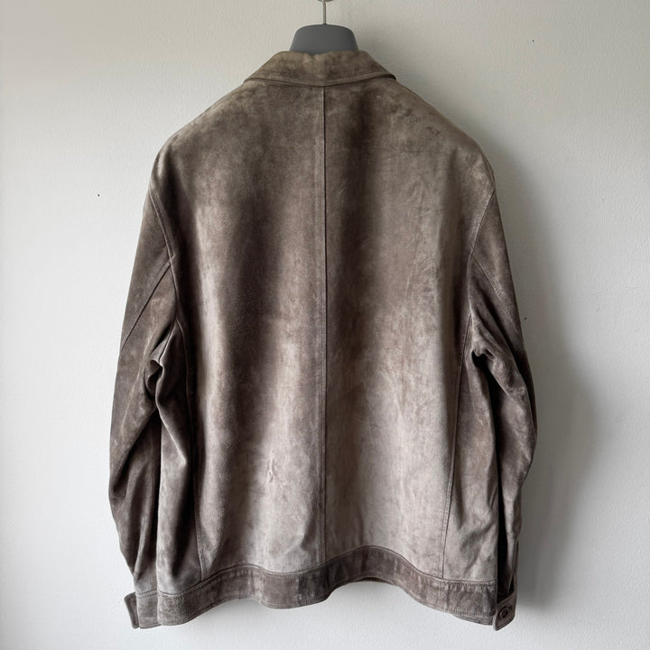 Prada FW1999 Brown Suede/Nubuck Leather Boxy Blouson Jacket