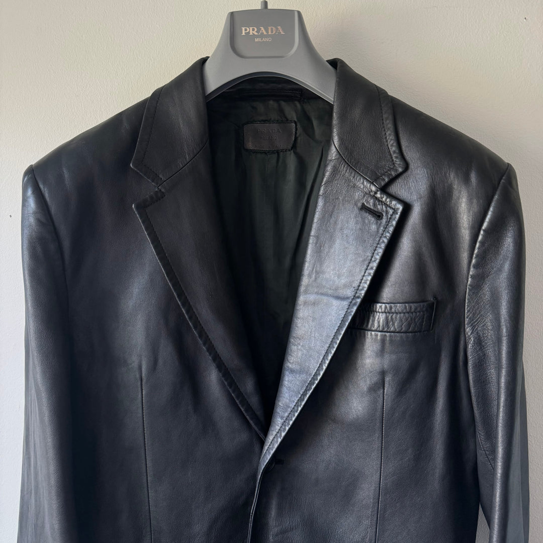 Prada 90's Mainline Lamb Leather Blazer Jacket