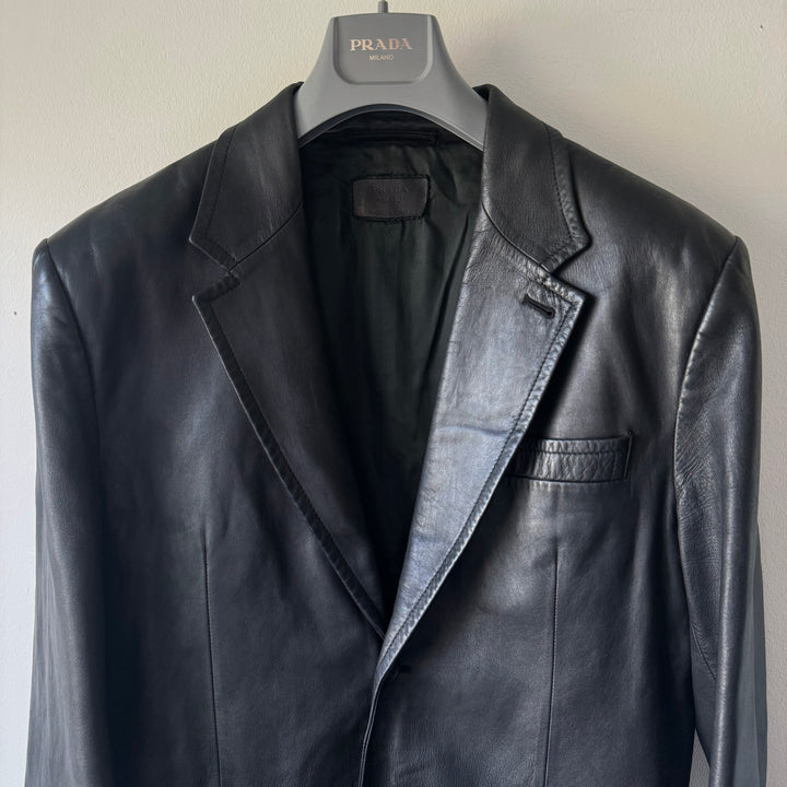 Prada 90's Mainline Lamb Leather Blazer Jacket