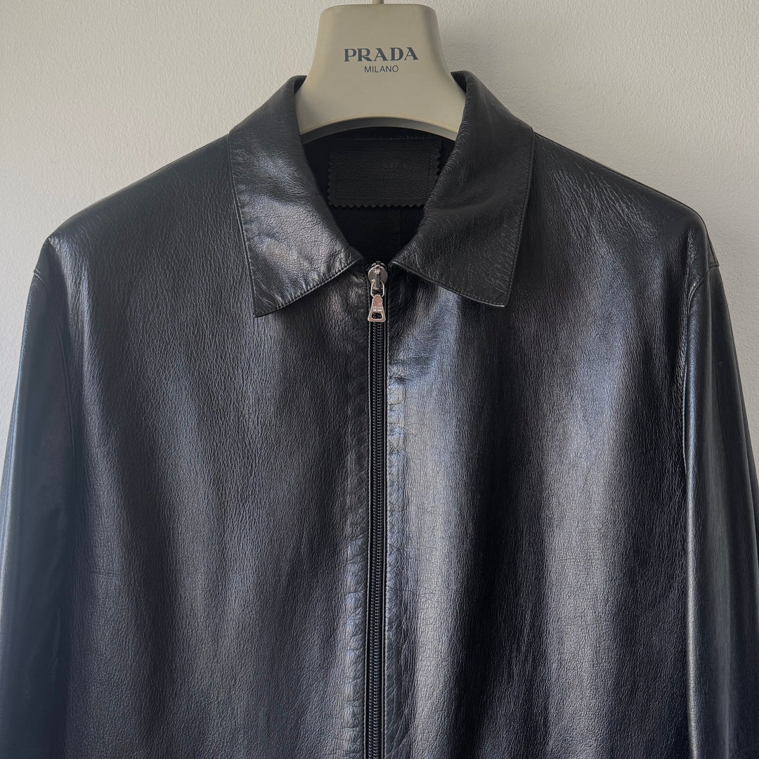 Prada SS2000 Cropped Nappa Leather Blouson Jacket