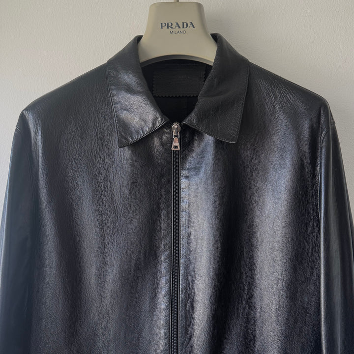 Prada SS2000 Cropped Nappa Leather Blouson Jacket