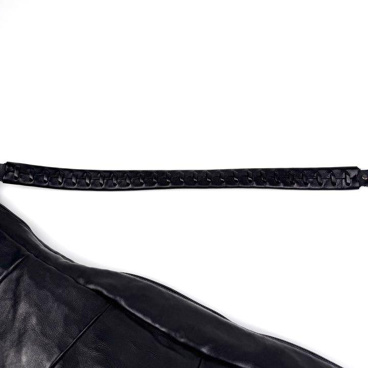 Yves Saint Laurent Rive Gauche SS2002 Black XL Mombasa Leather Croissant Crossbody Bag