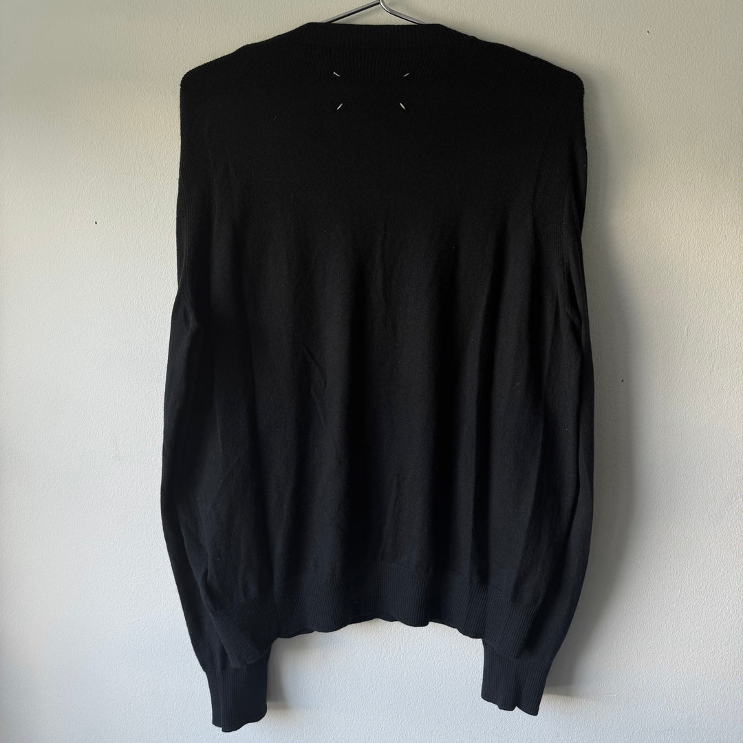 SS2017 Maison Margiela Black Cashmere V-Neck Pullover Knit Sweater