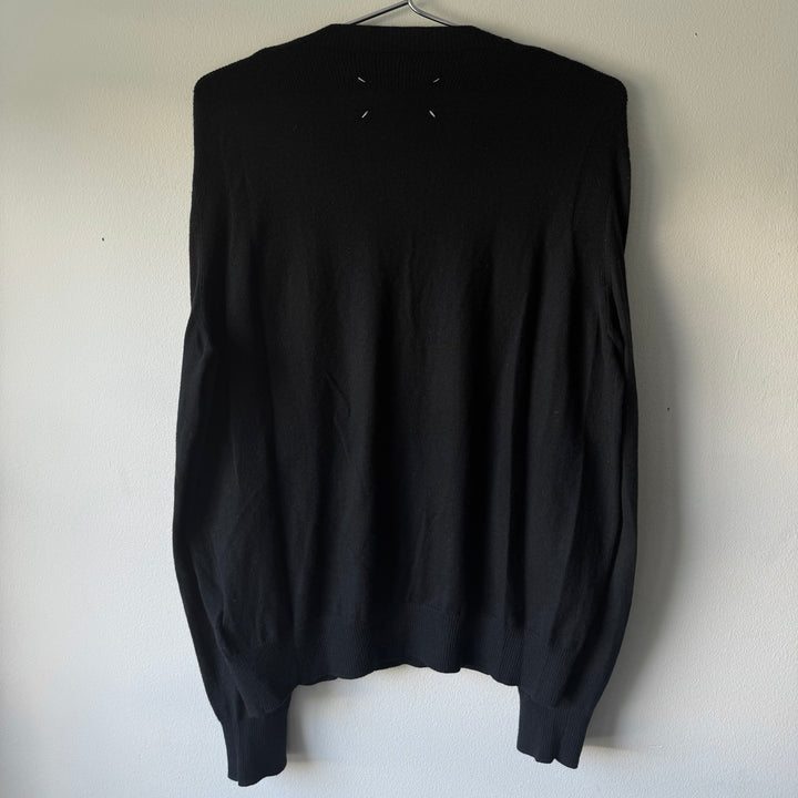 SS2017 Maison Margiela Black Cashmere V-Neck Pullover Knit Sweater
