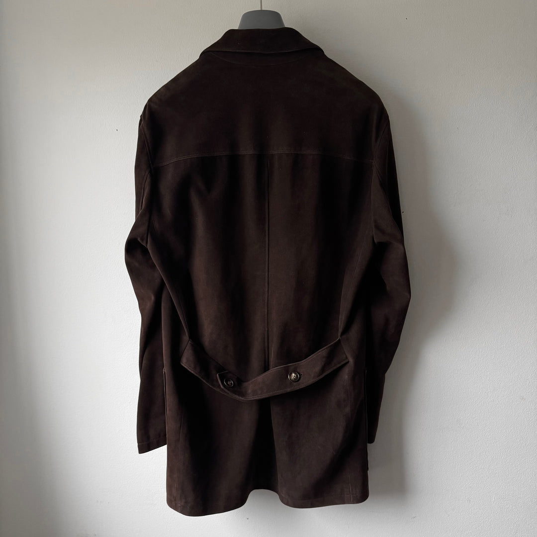 Hermes 2000's Brown Suede Deer Leather Short Coat