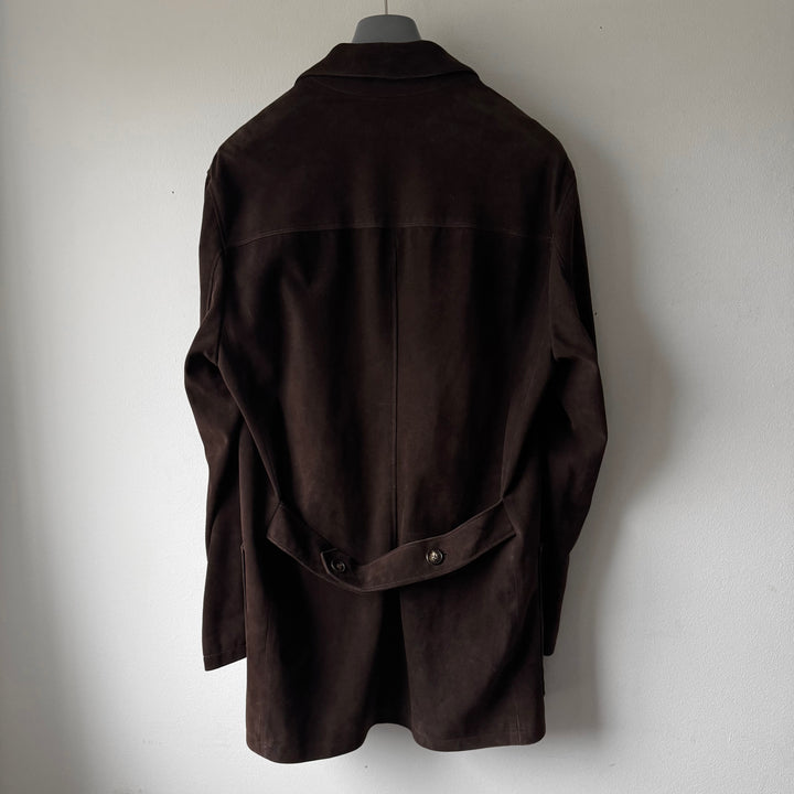 Hermes 2000's Brown Suede Deer Leather Short Coat