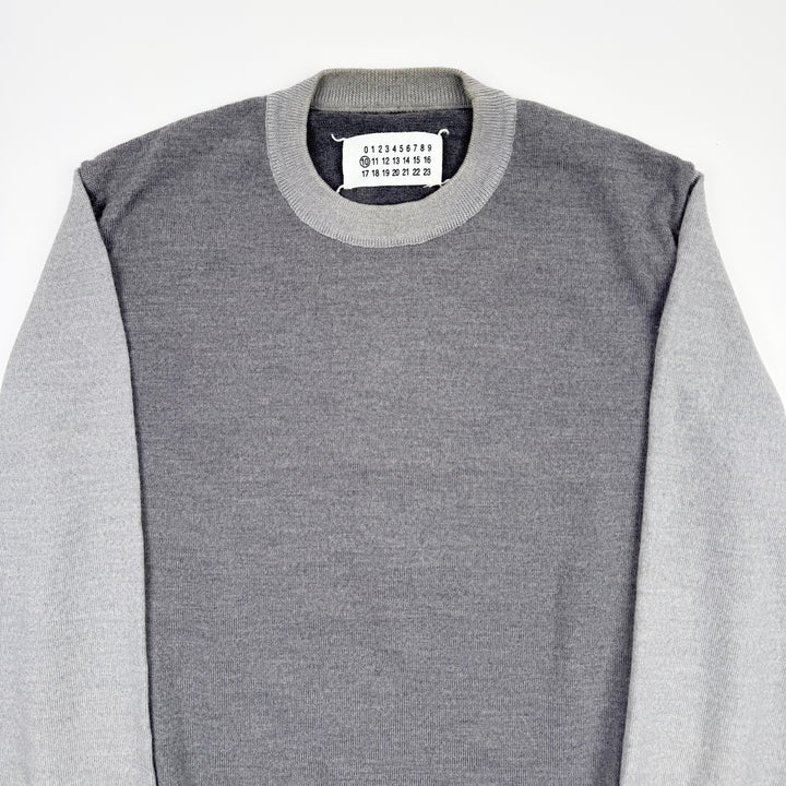 AW2008 Martin Margiela Gray Contrast Wool Knit Pullover Sweater