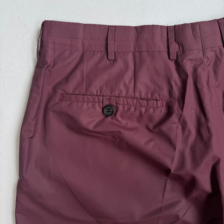 Prada SS1998 Red Wide Leg Pleated Pants