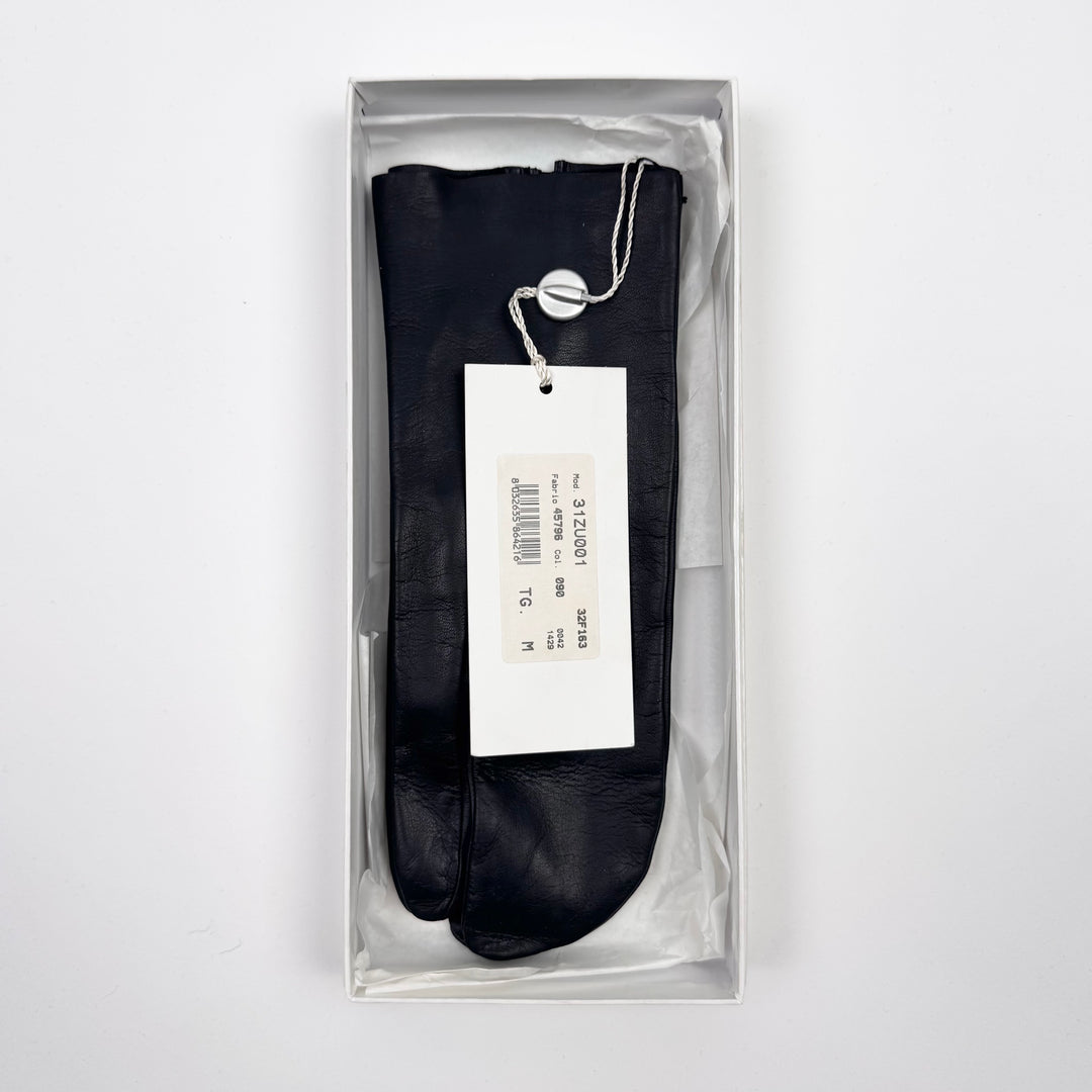 AW2004 Martin Margiela Black Leather Tabi Gloves