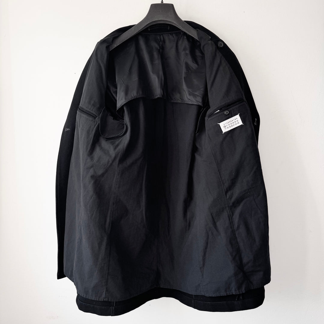 AW2006 Martin Margiela Black Wool Double Breasted Officer Army Coat