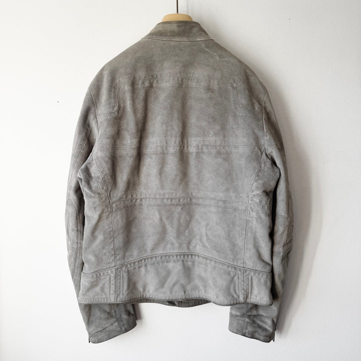 Gucci By Tom Ford FW2004 Grey Suede Moto Biker Leather Jacket