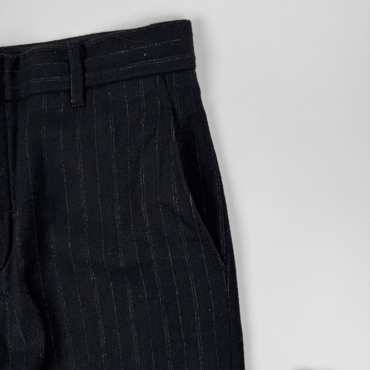 Ann Demeulemeester 2000’s Black Pinstripe Wool Relaxed Pants