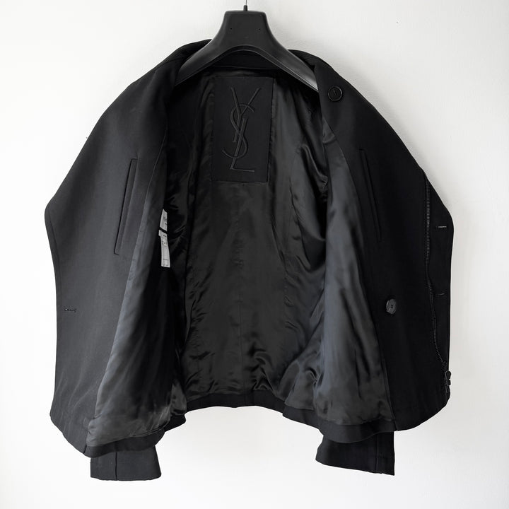 Yves Saint Laurent Rive Gauche By Tom Ford FW2003 Black Cotton Biker Jacket