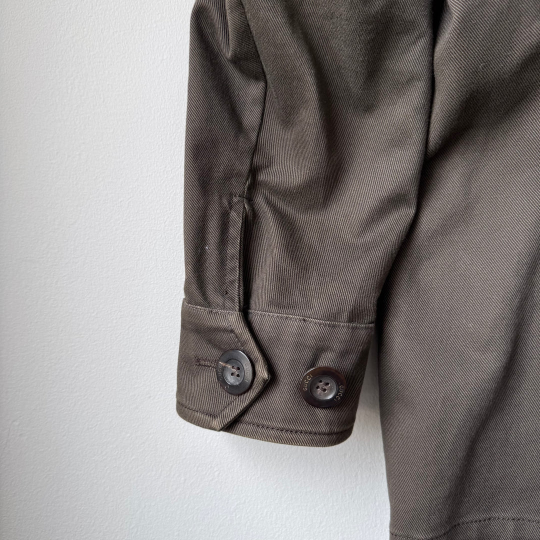 Gucci By Tom Ford SS2003 Brown Cotton Mandarin Collar Safari Jacket
