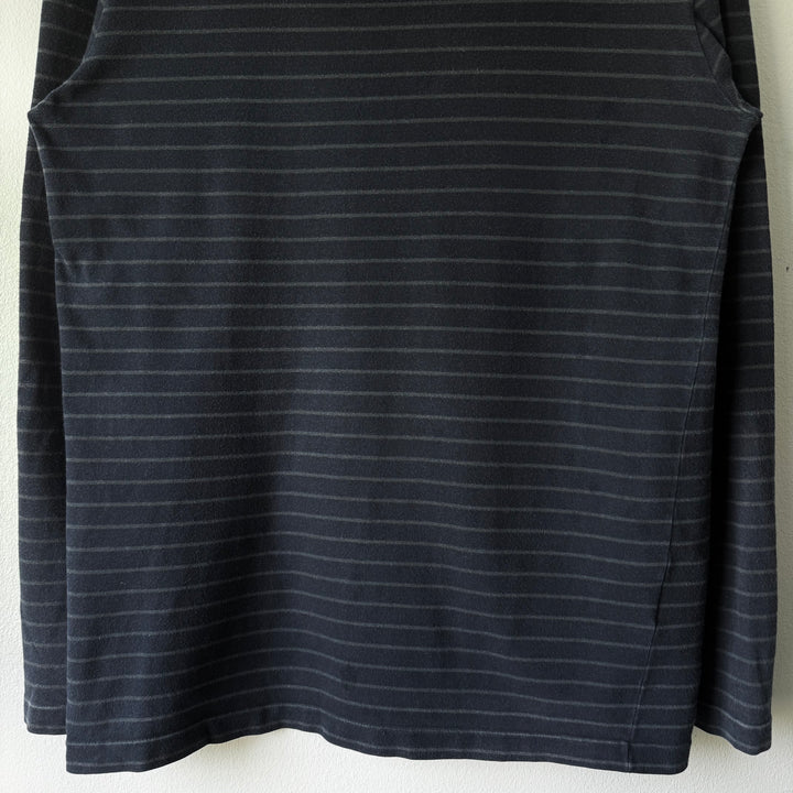 SS2000 Martin Margiela Navy Striped Cotton Jersey Long Sleeve T-Shirt