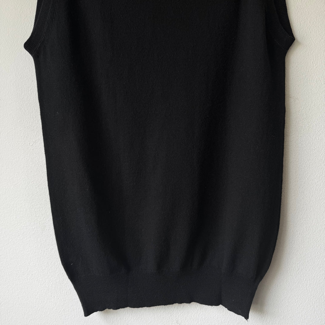 SS2001 Martin Margiela Black Wool/Cotton Knitted Vest