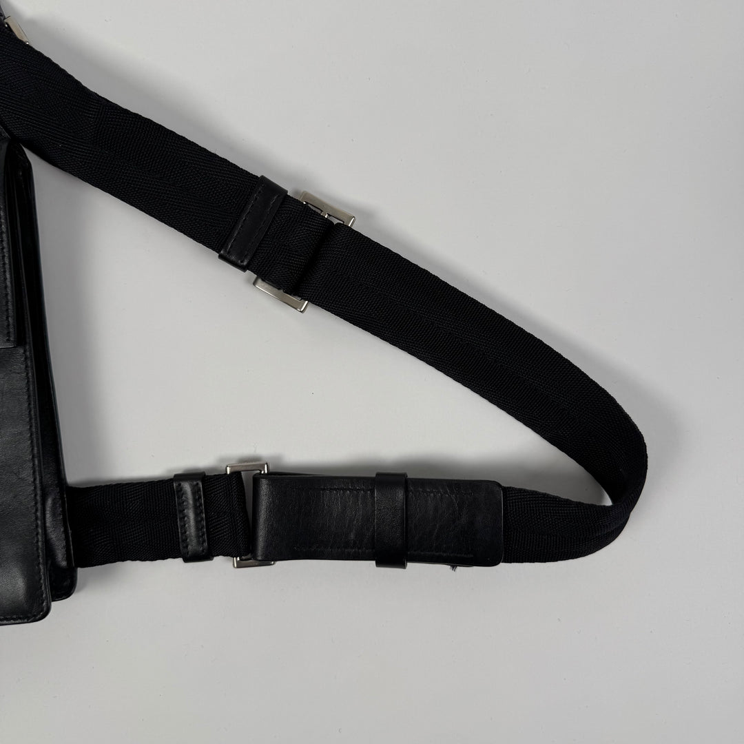 Prada SS1999 Black Leather Crossbody Sling Holster Bag