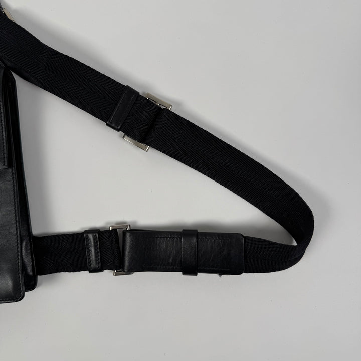 Prada SS1999 Black Leather Crossbody Sling Holster Bag