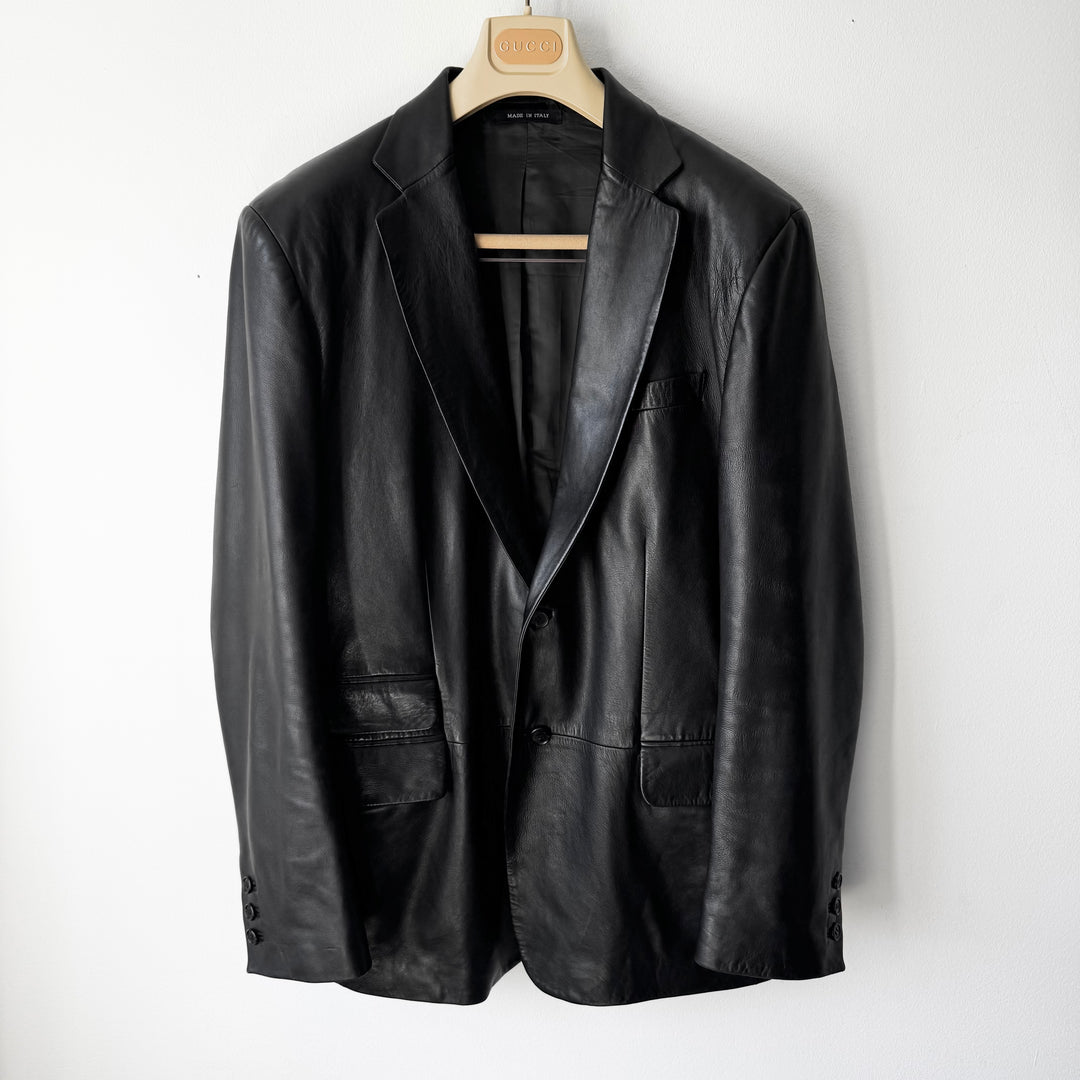 Gucci By Tom Ford SS1998 Black Lamb Leather Blazer Jacket