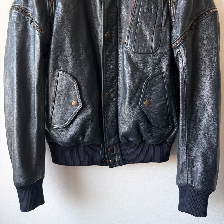 SS2007 Martin Margiela Petrol Multi-Zip Detachable Bomber Leather Jacket