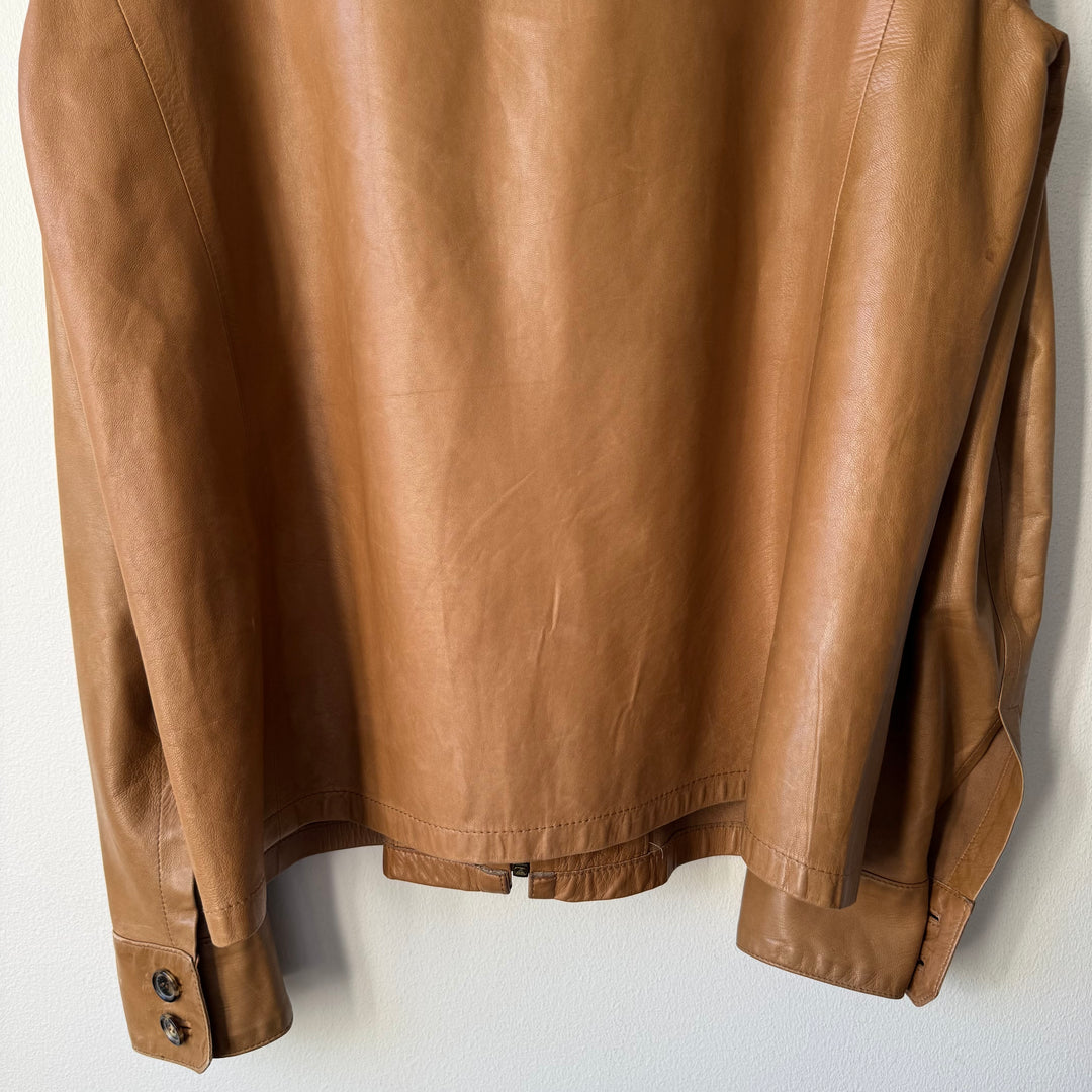 Gucci By Tom Ford SS1997 Brown Zip-Up Leather Shirt Blouson Jacket