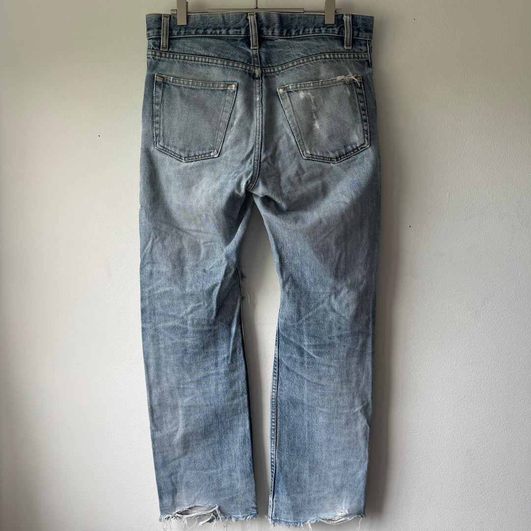 Helmut Lang 1998 Distressed Trashed Denim Jeans