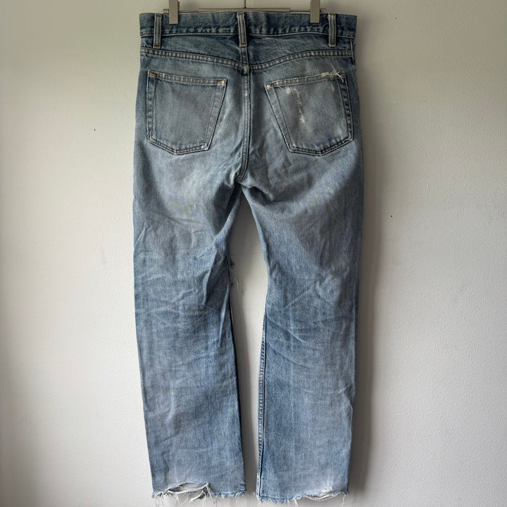 Helmut Lang 1998 Distressed Trashed Denim Jeans